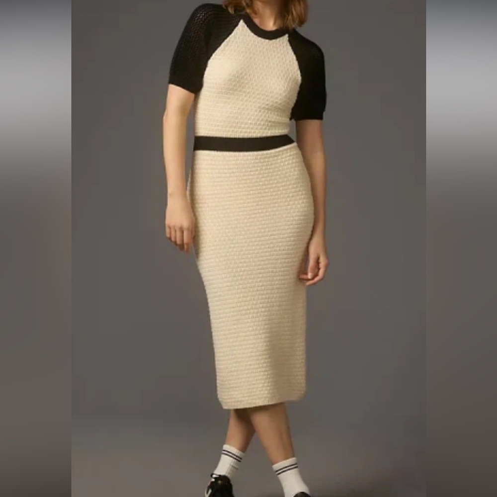 Anthropologie Black and Cream Maxi Dress
Daily Practice size L EUC